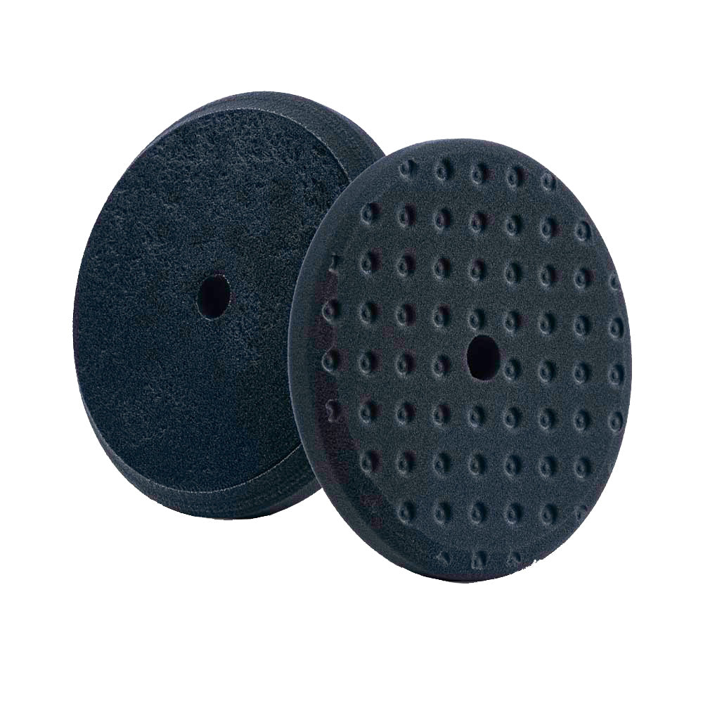 Lake Country 8-inch black foam finishing pad with CCS technology, ideal for cleaning and polishing car surfaces.