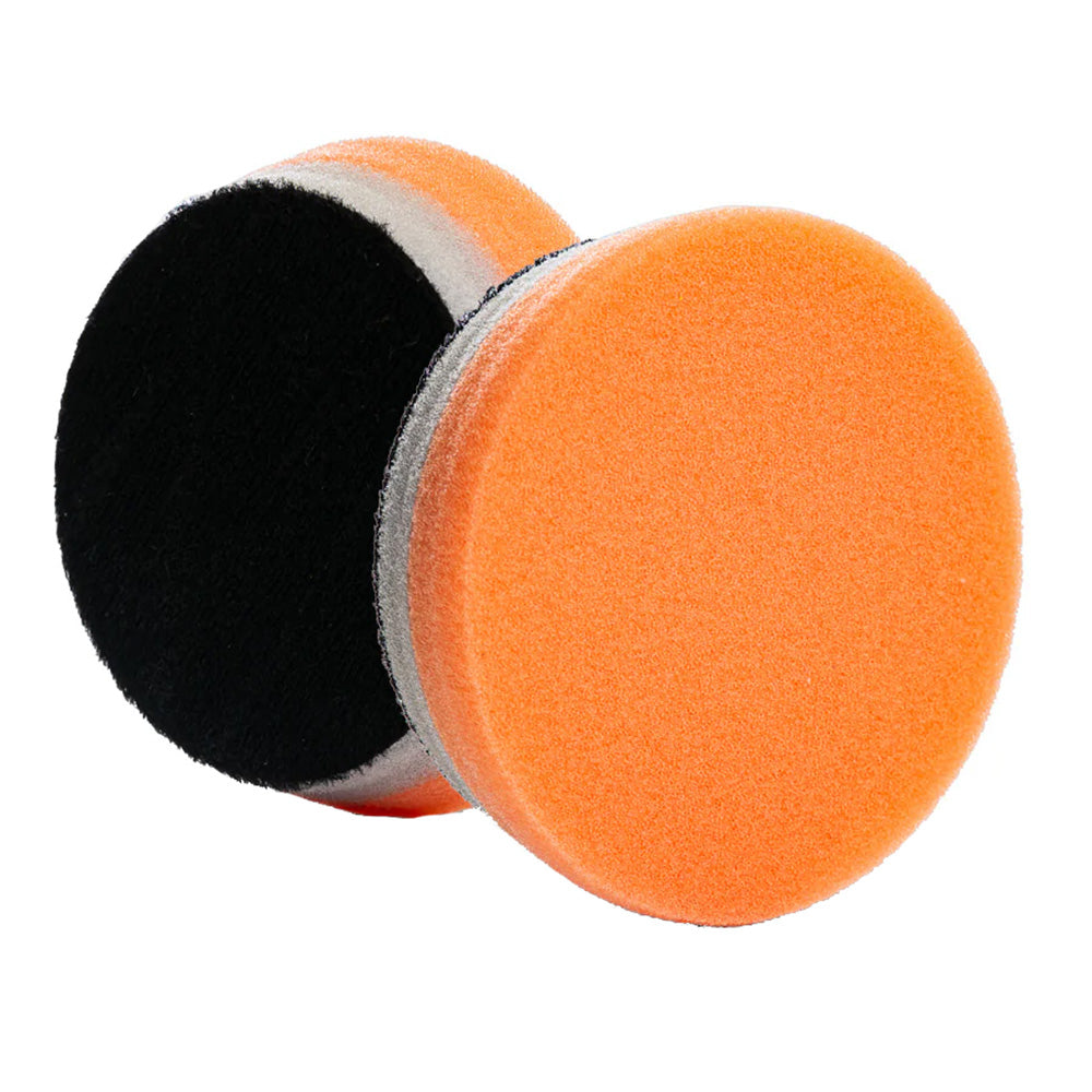 Lake Country HDO Orange polishing pad, 3.5-inch diameter, soft cleaning pad for automotive polishing and detailing.