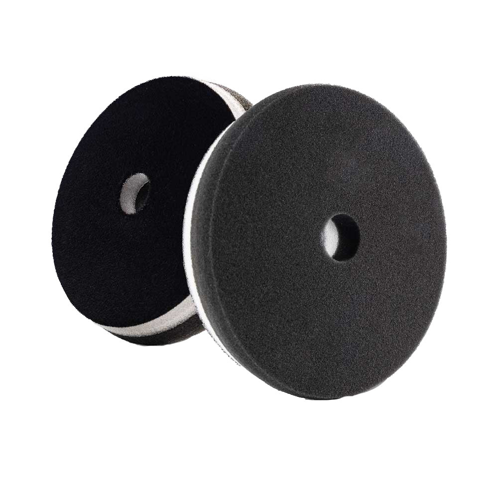Lake Country HDO Black finishing polishing pad, 5.5-inch diameter, used for detailed car cleaning and polishing.