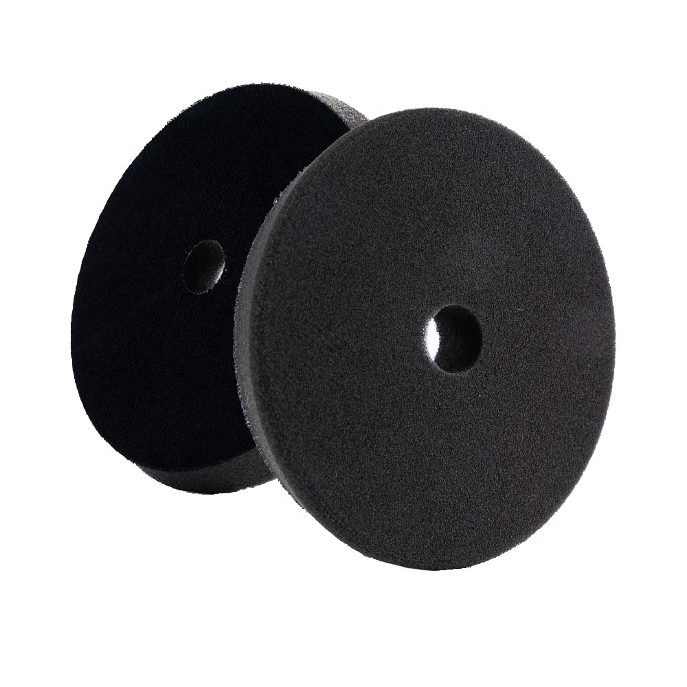 Lake Country SDO Black Finishing Polishing Pad, 5.5-inch diameter, used for car cleaning and polishing.