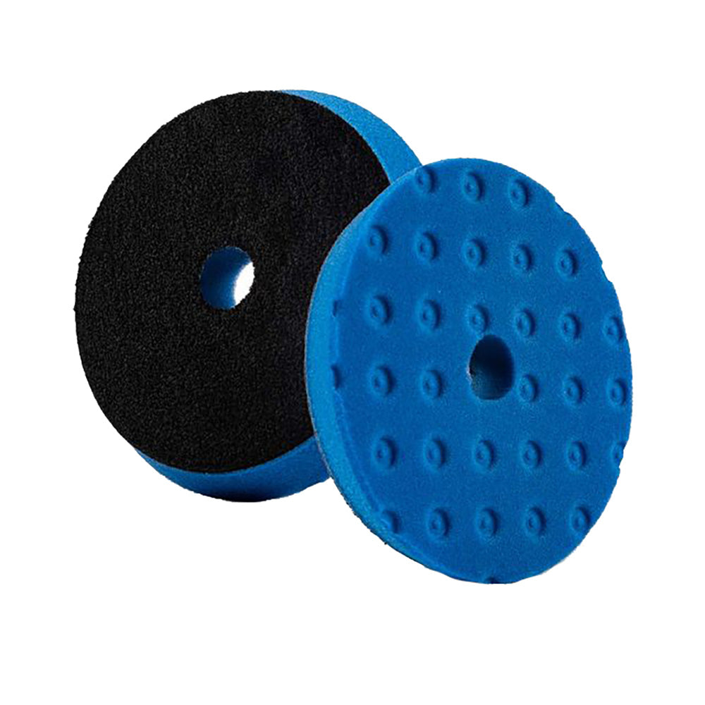 Lake Country SDO Blue Heavy Polishing Pad with CCS Technology, 5.5-inch size, used for car cleaning and polishing.