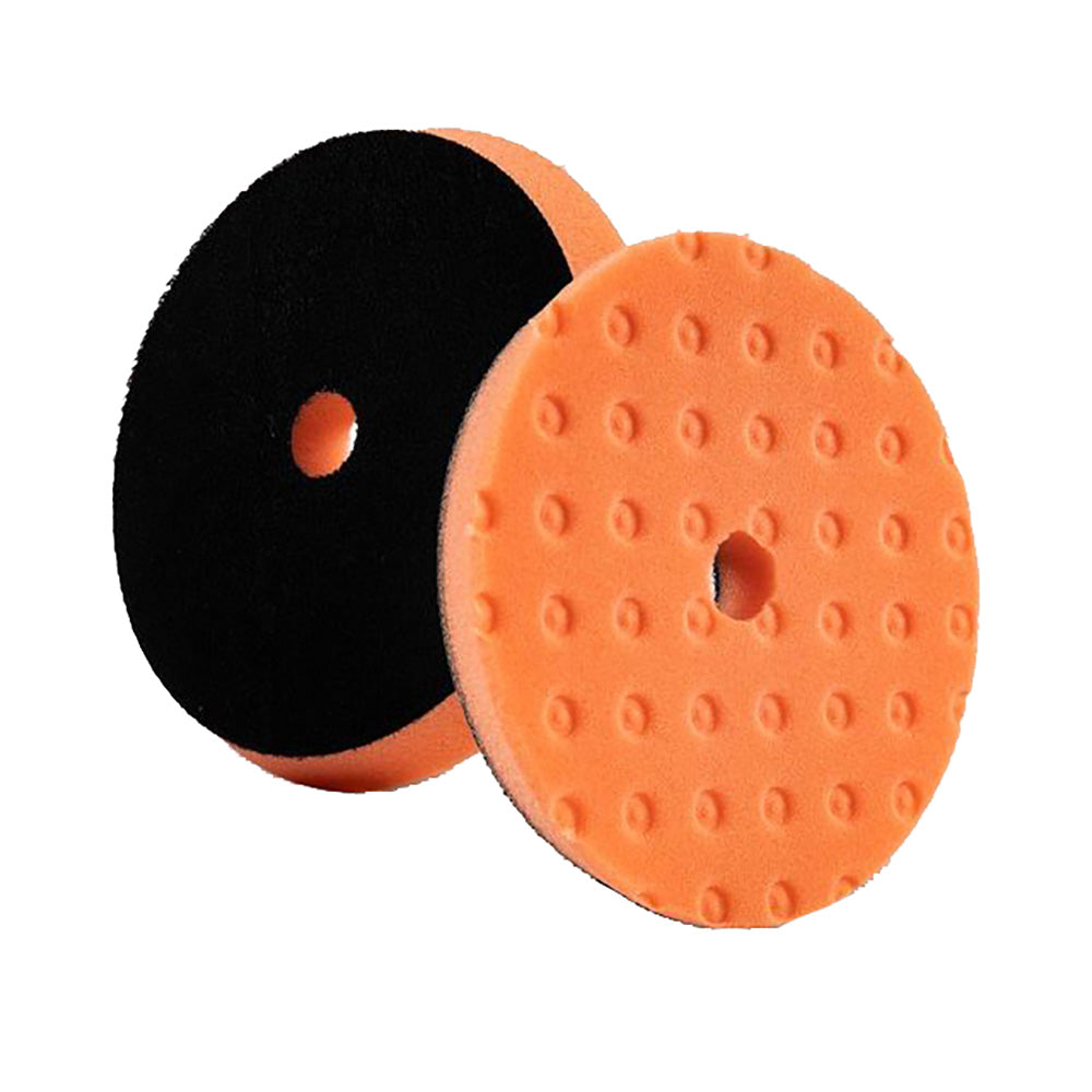 Lake Country SDO Orange Polishing Pad with CCS Technology, 6.5-inch size, used for automotive cleaning and polishing.