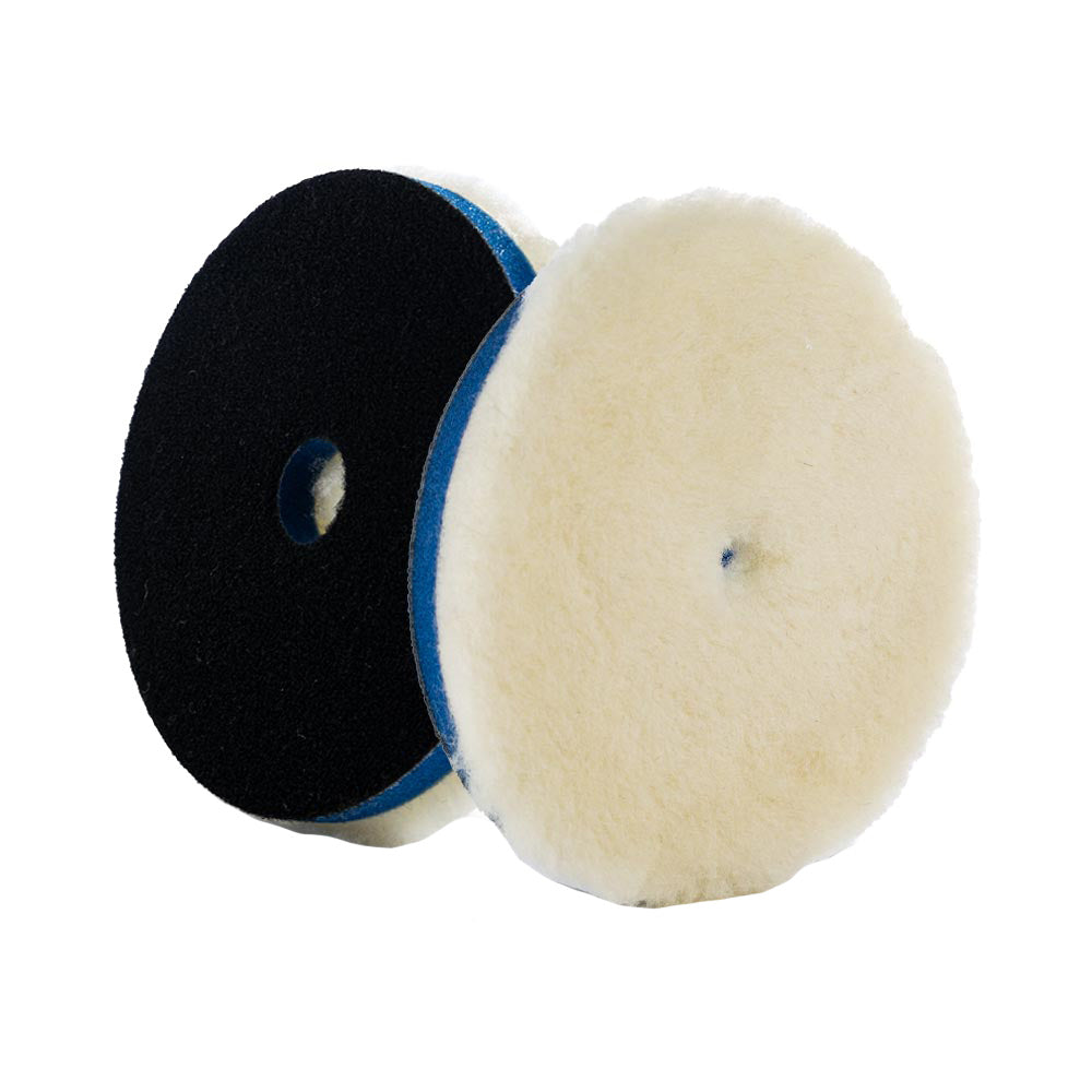 Lake Country prewashed low lint knitted lambswool cleaning pad, 6" x 7/8", ideal for polishing and detailing surfaces.