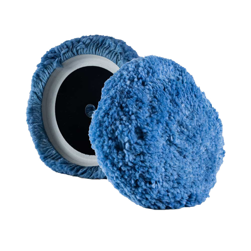 Lake Country 100% steamed wool and silk cleaning pad, 8-inch by 1.5-inch, designed for gentle polishing and detailing.