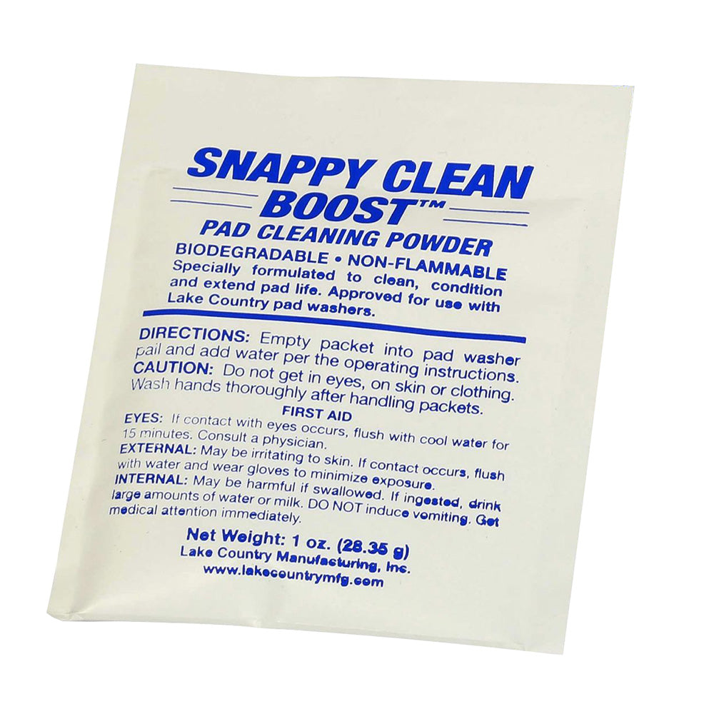 Lake Country cleaning powder packets with citrus scent, 1.25oz each, designed for car pad cleaning, shown in the image.