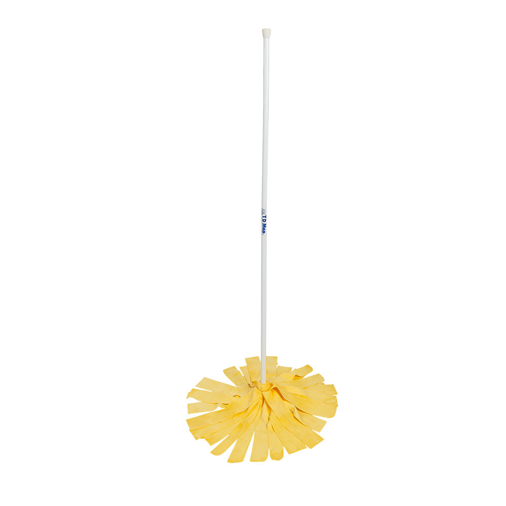 White TD Mop Double Deluxe cleaning mop with standard material, 6-foot length, featuring a durable handle and clean white head.