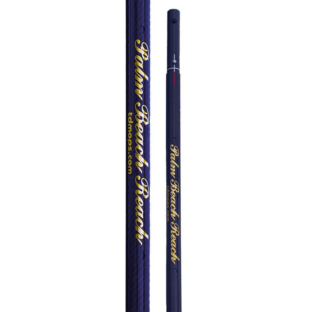 TD Mop Palm Beach Reach carbon fiber extension handle for cleaning, extends 6 to 10 feet, lightweight and durable.