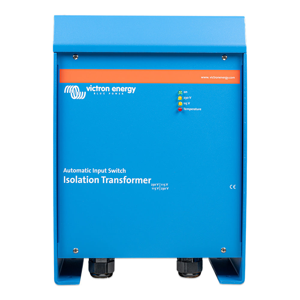 Victron Energy isolation transformer for shore power, 4500W auto switch 115/230V, used in marine and RV electrical systems.