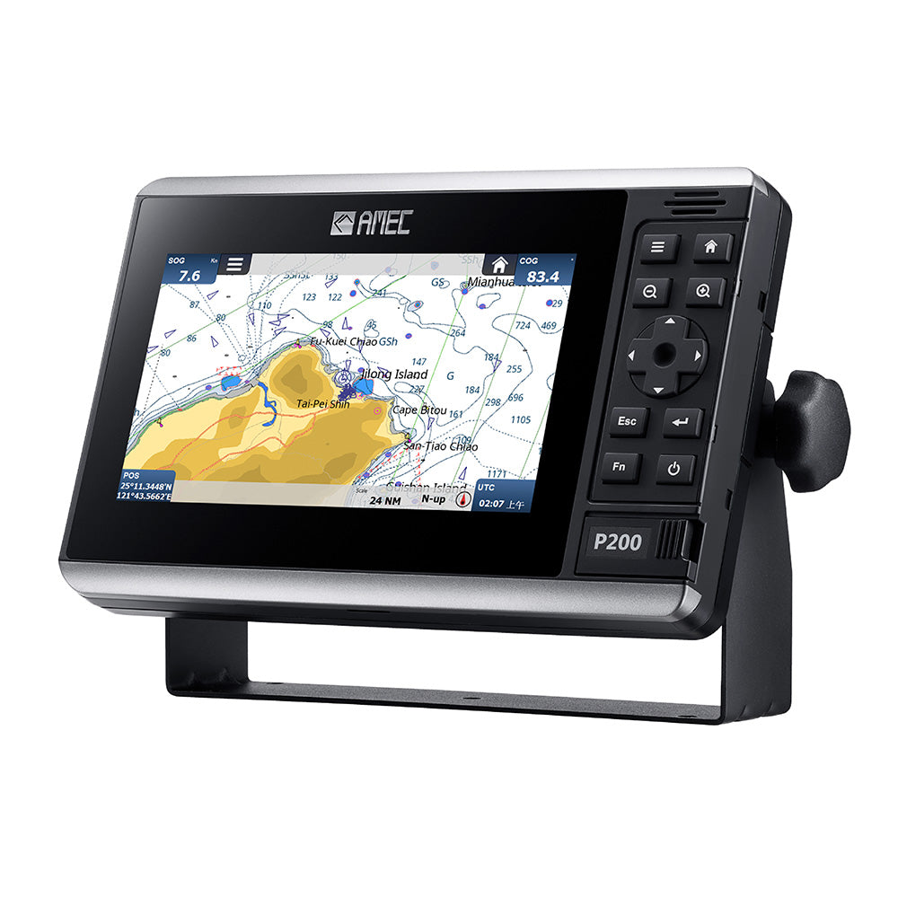 AMEC P200-SO AIS Class B marine navigation system with display, compact design, and user interface for vessel tracking and safety.