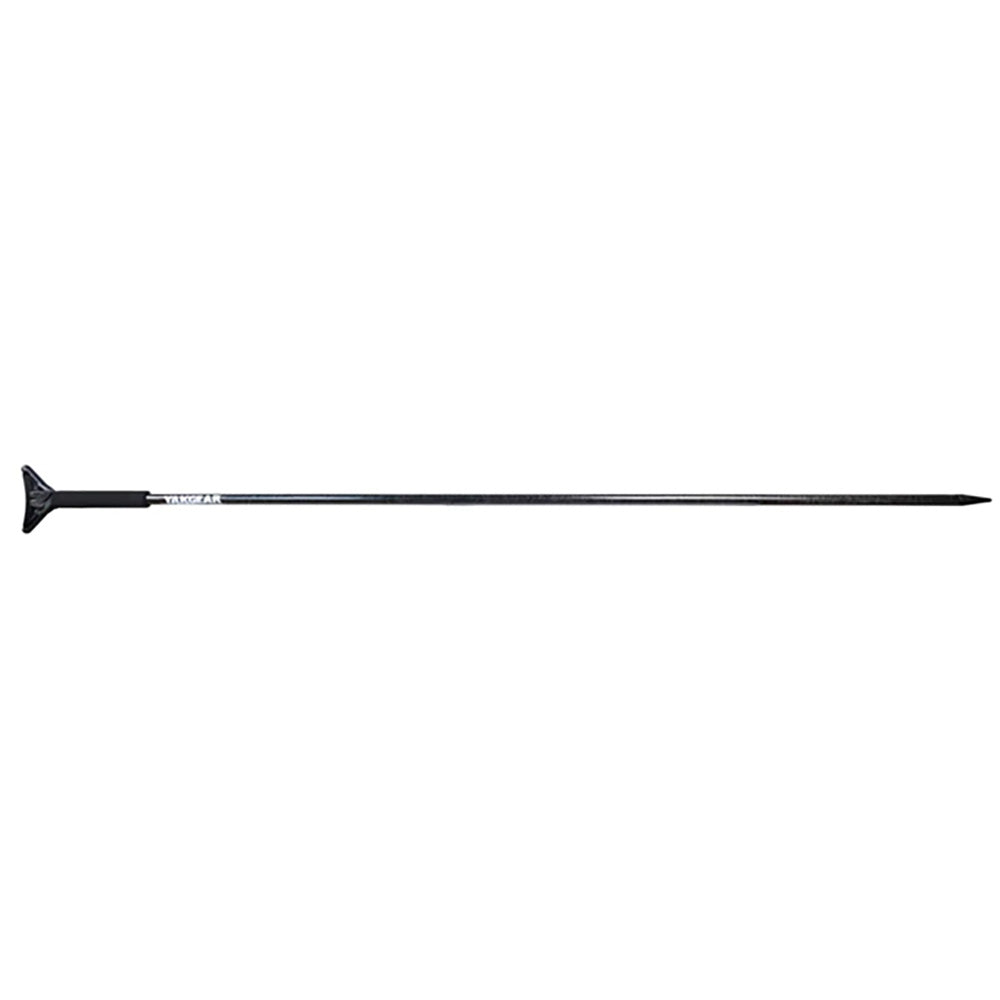 YakGear YakStick 6.5' black floating stake-out anchor stick with mudfoot for kayak anchoring and stability.