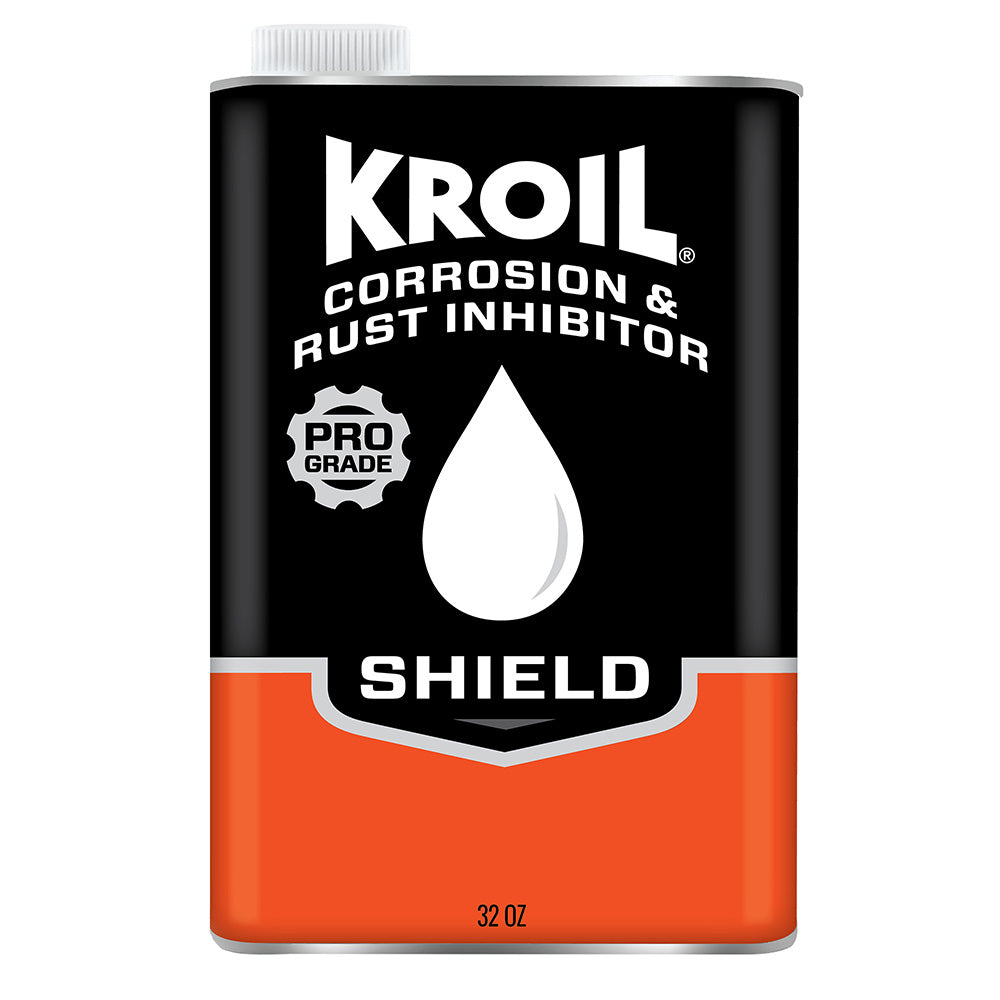 Kroil Shield corrosion and rust inhibitor aerosol spray in a 32oz can, designed for cleaning and protecting metal surfaces.