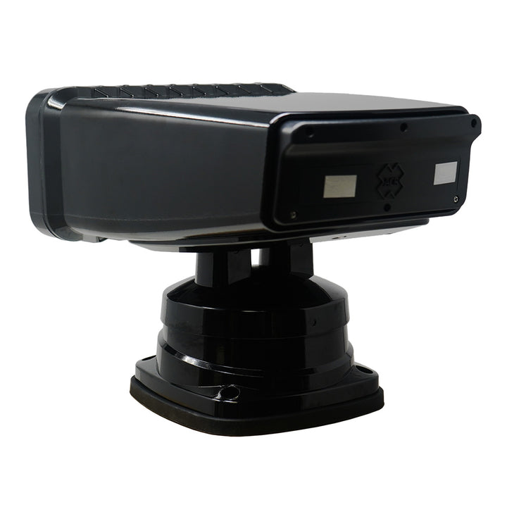 ACR Electronics RCL-200 black wireless LED searchlight with wired point pad and handheld remote, ideal for outdoor search and rescue.