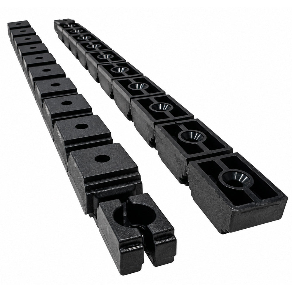 Xanigo Marine ZipStiks modular wire management system 50-pack with black flexible plastic strips for organizing cables on boats