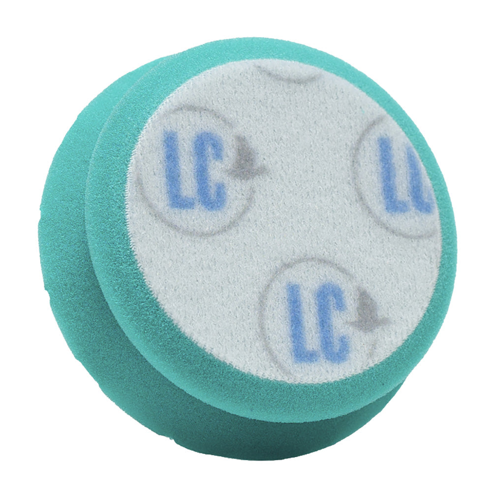 Lake Country ARC Teal polishing pads, 3.5-inch size, two-pack for car cleaning and polishing, durable foam pads for detailing.