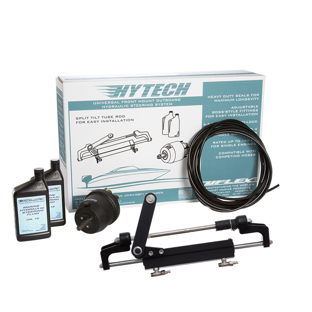 Uflex USA HYTECH 1.1T tilt hydraulic steering system with compact steering helm and hydraulic components