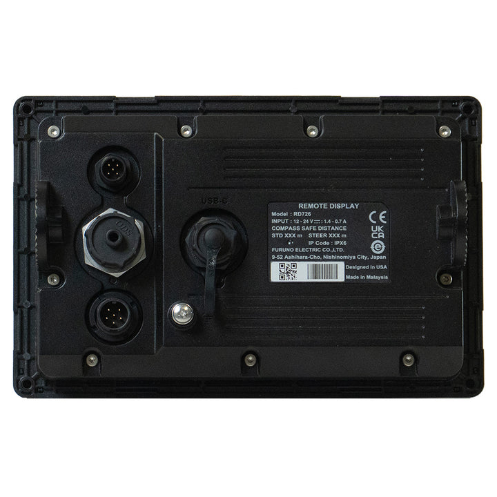 Furuno RD726 7-inch remote display instrument with black casing and navigation data screen
