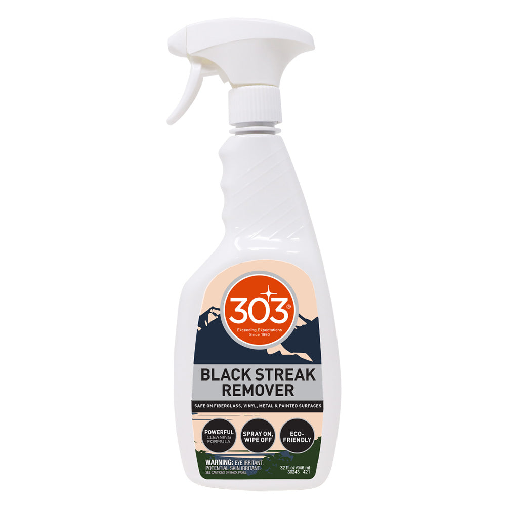 303 Black Streak Remover cleaning product in a 32oz bottle, designed to remove black streaks from surfaces.