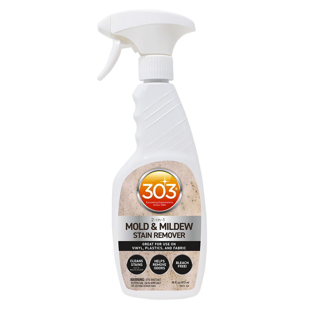 303 Mold and Mildew Stain Remover spray bottle on a white background