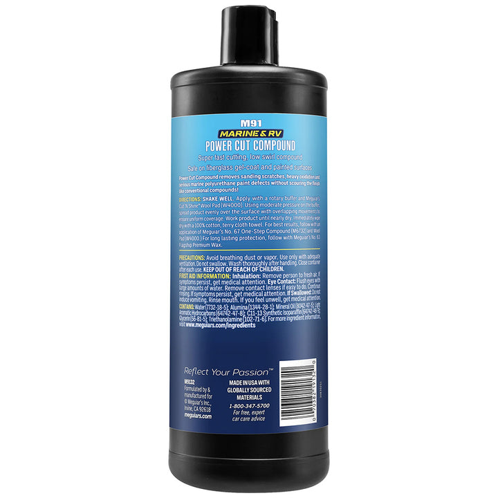 Meguiar's #91 Marine/RV Pro Grade Power Cut Compound - 32oz