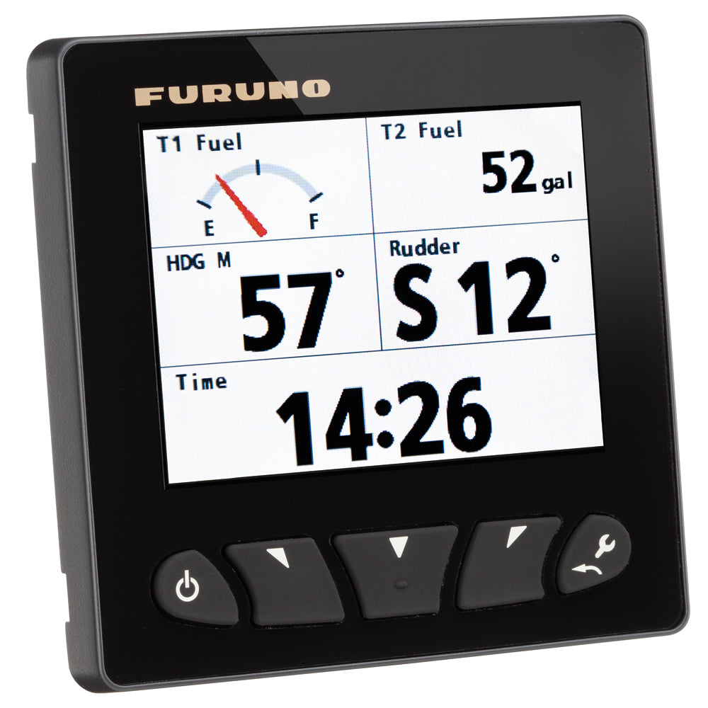 Furuno FI70 4.1-inch color LCD instrument display and data organizer showing navigation information on a boat.