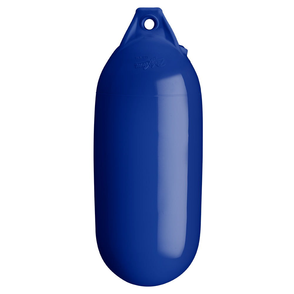 Polyform S-1 buoy in cobalt blue, 6x15 inches, made by Polyform U.S., floating in water with a sturdy design.