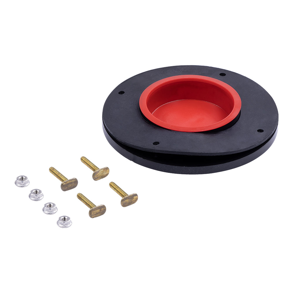 Dometic Toilet Concerto floor flange adapter kit, accessories for toilet installation, with metal and plastic components.