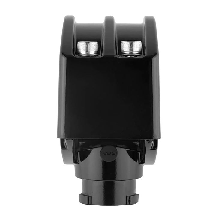Black DS18 Hydro Clamp and Mount Adapter V2 for tower speakers, designed for secure installation and versatile speaker mounting.