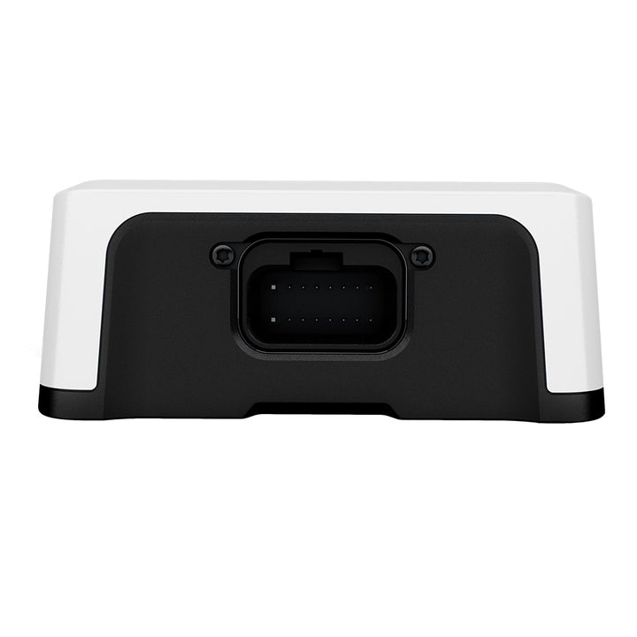 Fusion Apollo Marine Zone Amplifier 140W, compact marine audio amplifier with controls and wiring connections visible in the image.