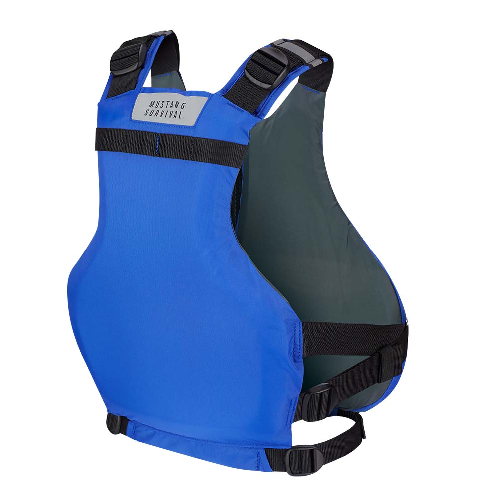 Blue Mustang Trident Foam Vest for small/medium personal flotation devices by Mustang Survival, featuring adjustable straps and foam padding.