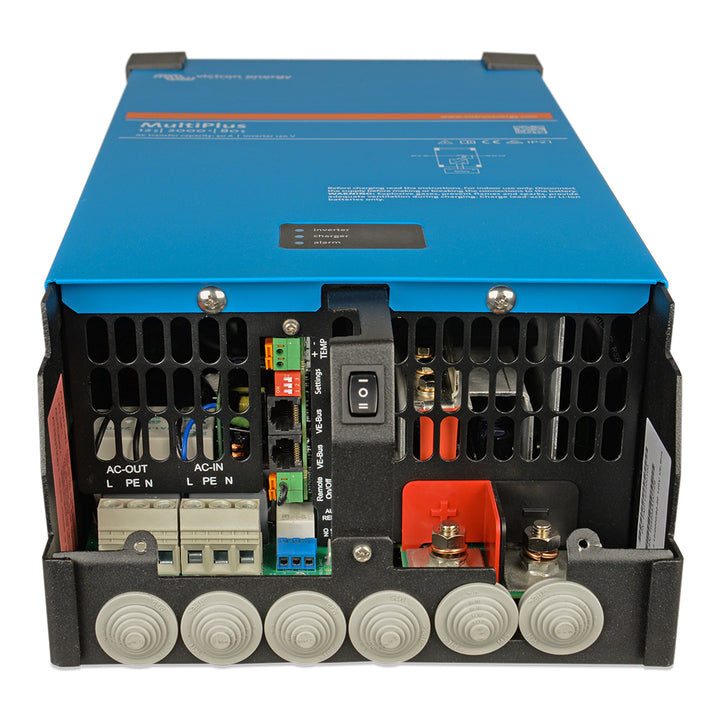 Victron Energy MultiPlus 12/2000 inverter/charger combo with VE.Bus, 120V, UL 458 certification, shown in the image.