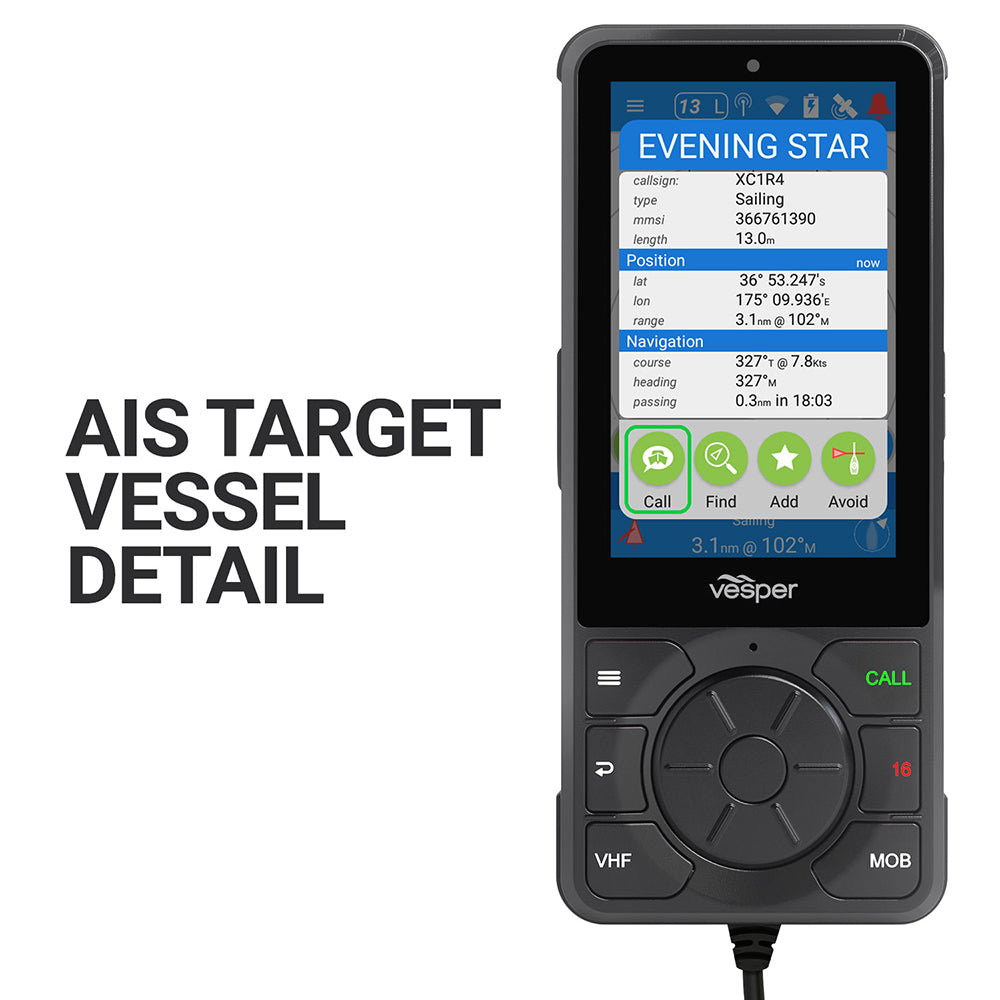 Vesper Cortex V1 - Radio VHF avec surveillance à distance des navires SOTDMA SmartAIS - Fonctionne dans le monde entier