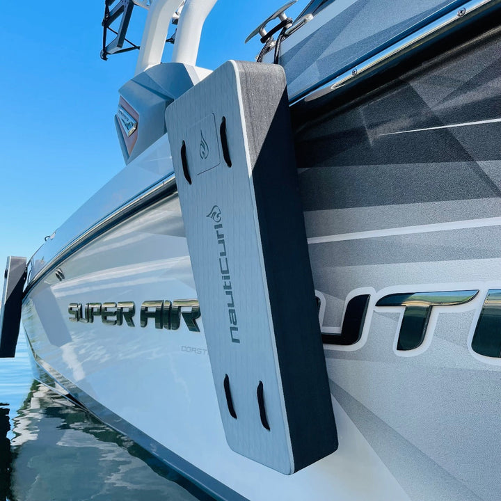 NautiFender modular flat boat fender from NautiCurl LLC, showing its durable, stackable design for marine boat protection.