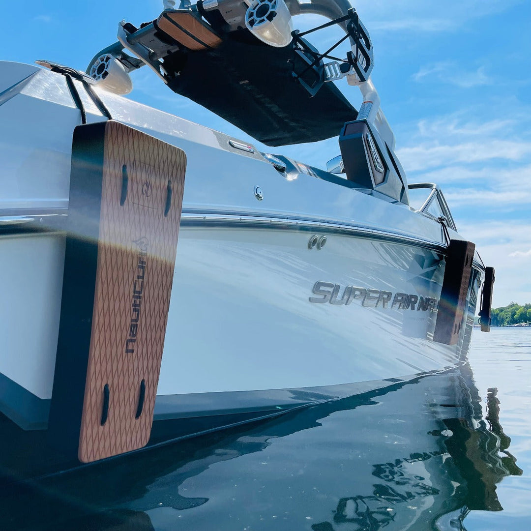 NautiFender modular flat boat fender by NautiCurl LLC, showing its durable design and secure attachment points for boat protection.