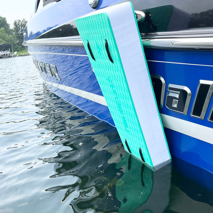 Colorful NautiFender modular flat boat fender by NautiCurl LLC, shown in a vibrant color drop design, designed for boat protection.