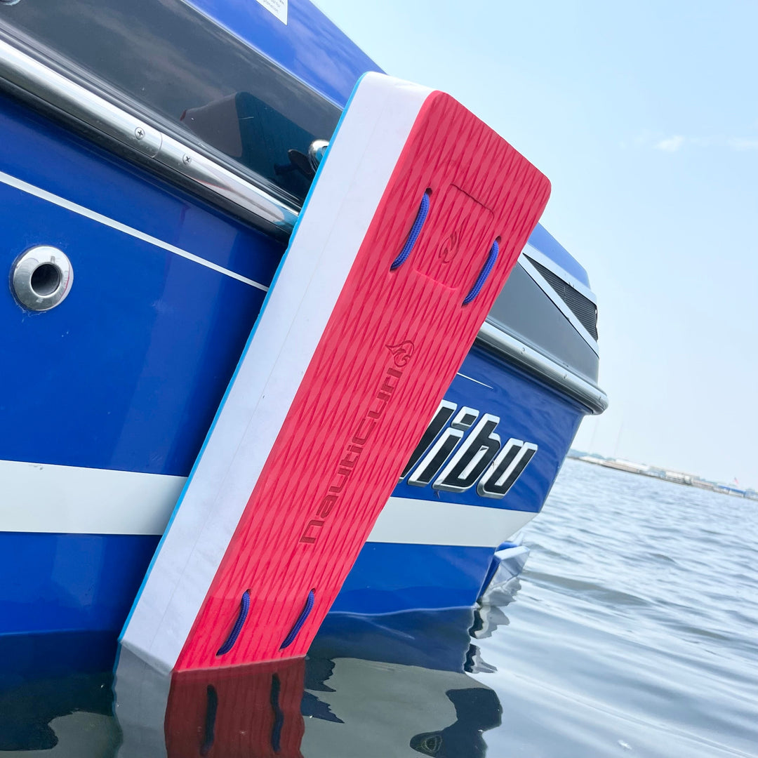 NautiFender modular flat boat fender by NautiCurl LLC, showing the durable, white fender designed to protect boats from impact.