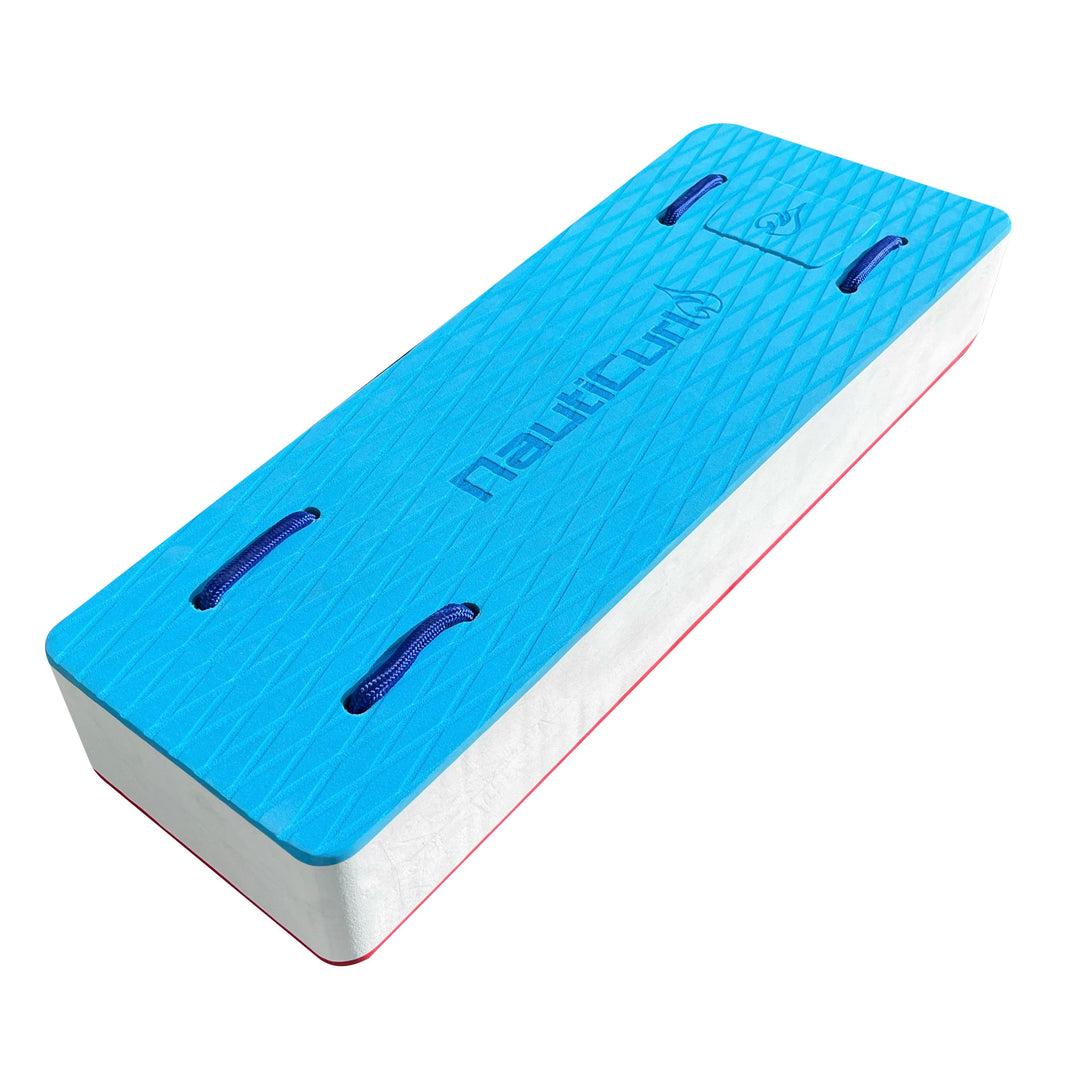 NautiFender modular flat boat fender from NautiCurl LLC with a red, white, and blue design, ideal for protecting boat hulls.