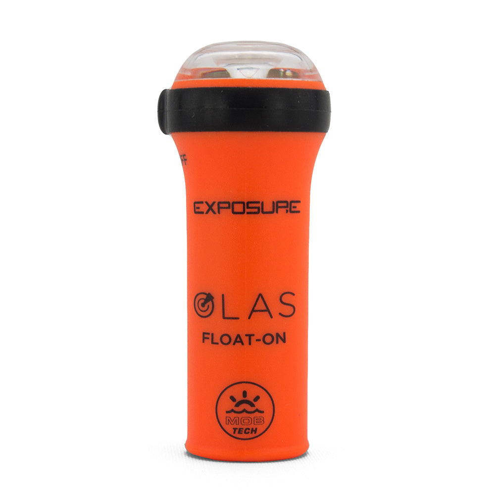 ACR OLAS Exposure Series MOB Float-On Light for man overboard safety, mounted on life jacket or vessel.