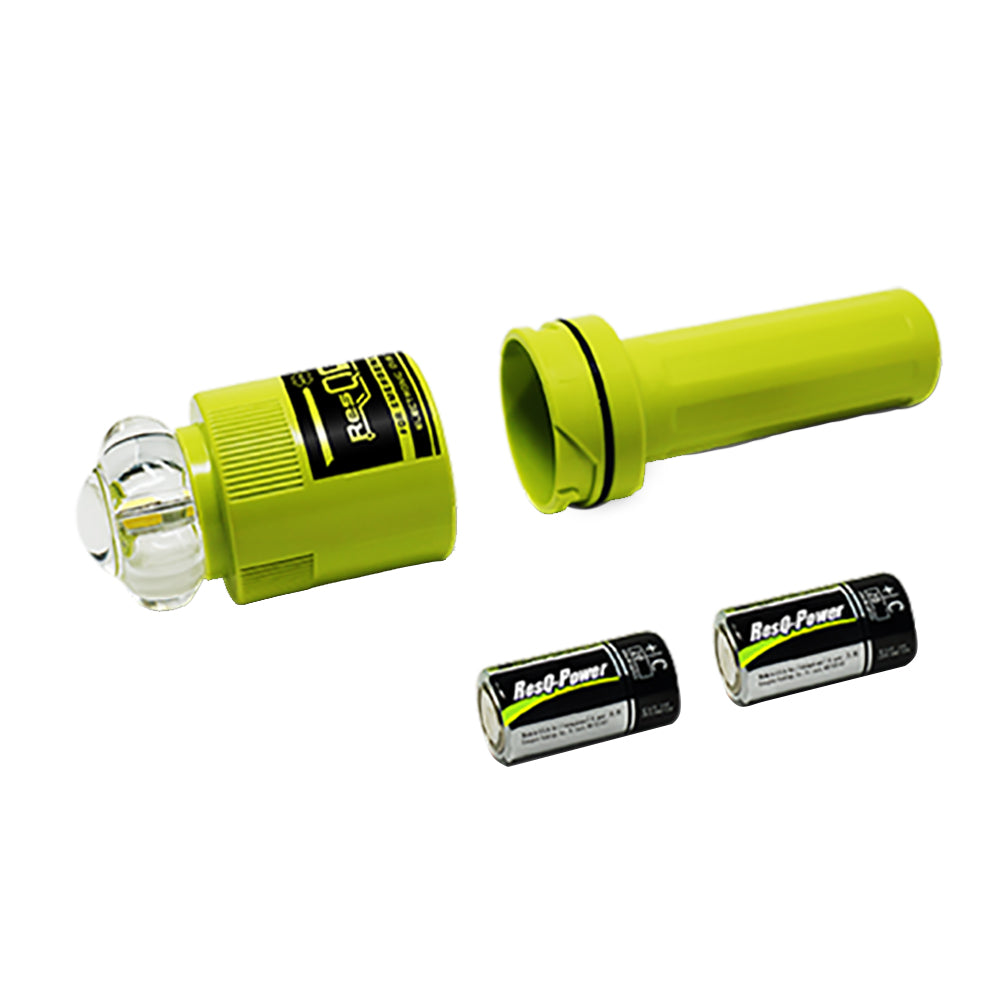 ACR ResQFlare electronic flare flag safety light with bright LED illumination and reflective flag for emergency signaling.