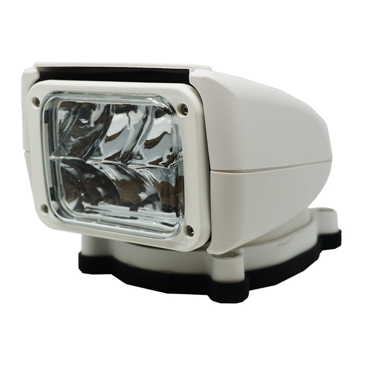 ACR RCL-85 LED Searchlight in white, 12/24V, mounted on vehicle with adjustable handle and powerful beam for search and rescue.