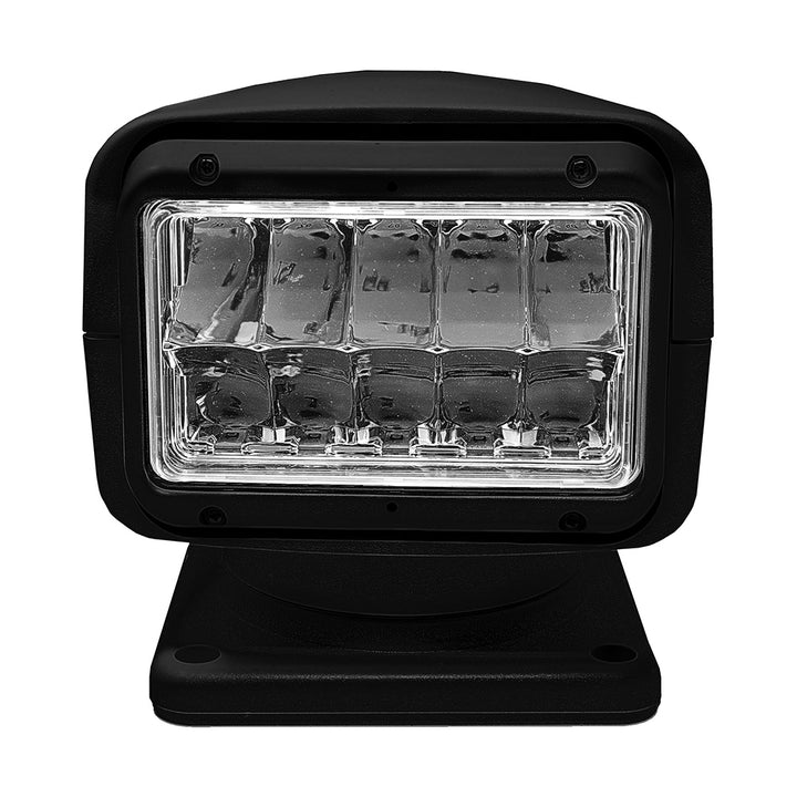 ACR RCL-95 LED Searchlight in black showing compact design and control handle, suitable for 12/24V marine or vehicle use.