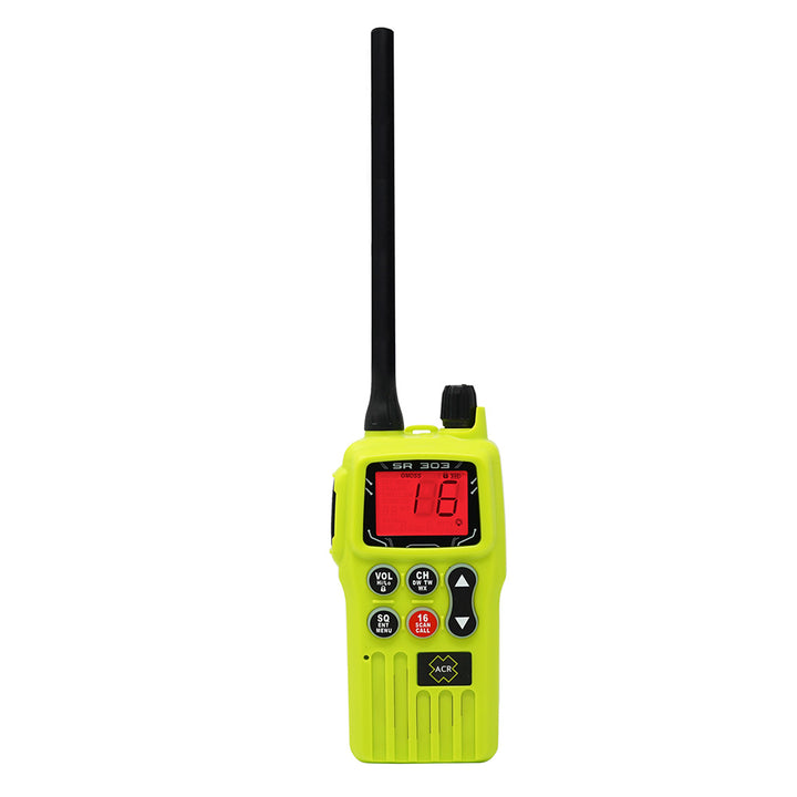 ACR SR303 Survival Radio Kit VHF Multi-Channel GMDSS/FCC/MED w/Replaceable Lithium Ion Battery