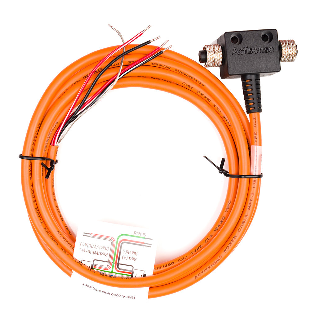 Actisense NMEA2000 Micro T-Piece with female connectors and 3m UL-certified cable for marine NMEA 2000 network connections