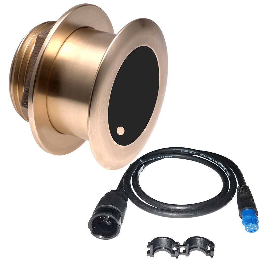 Airmar B175HW bronze 0-degree thru-hull transducer with 1kW power for Garmin, featuring an 8-pin connector.