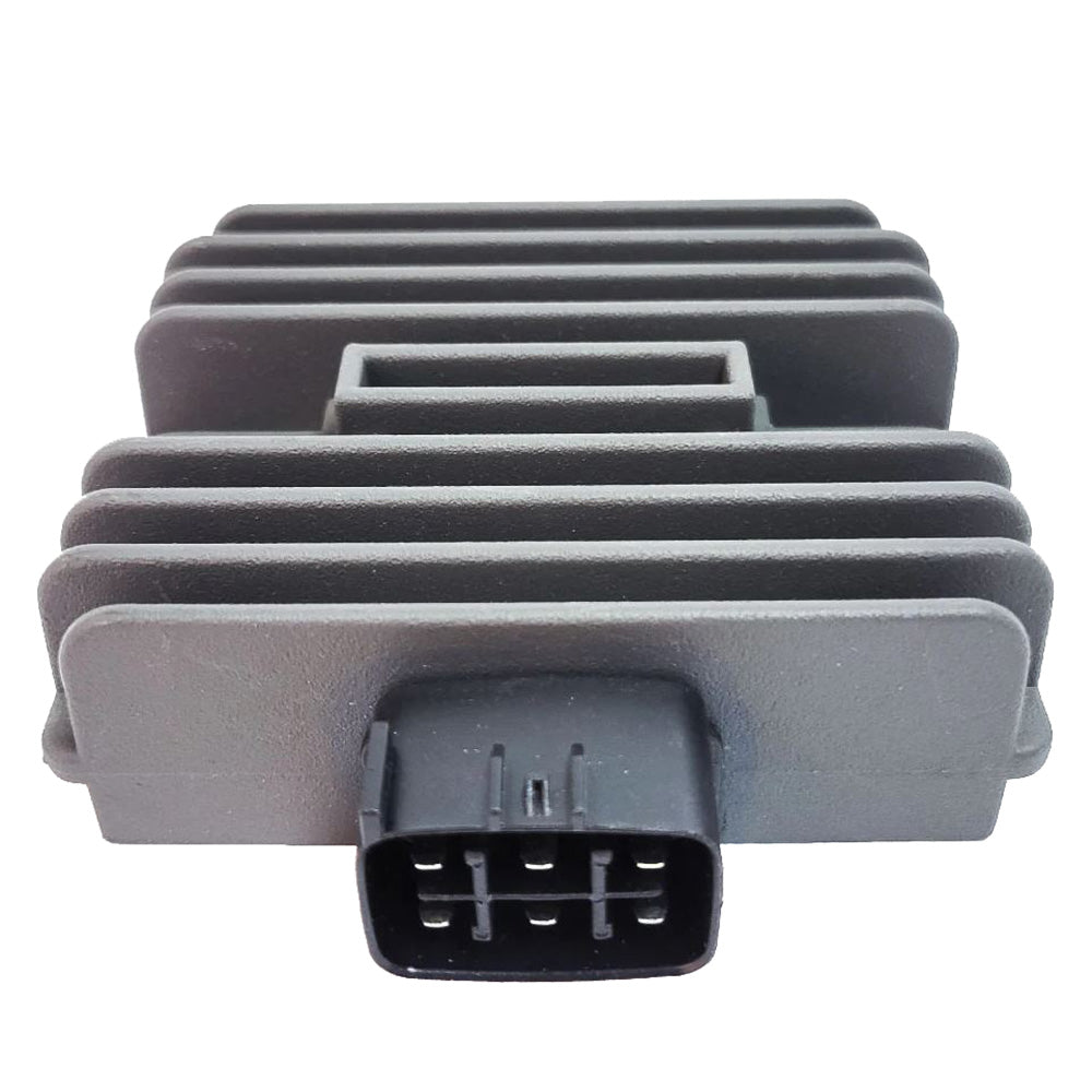 ARCO Marine VR001 voltage regulator for Yamaha outboard engines, close-up of the black accessory with connectors.