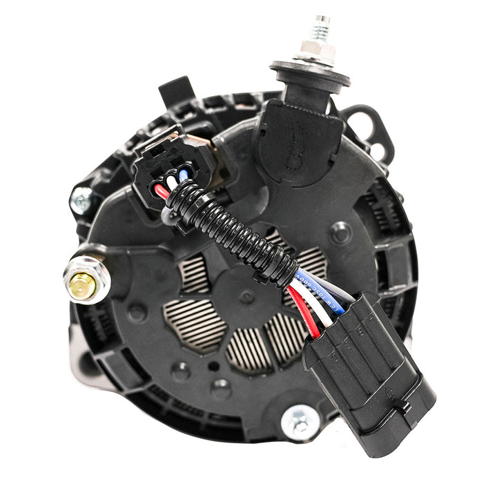 ARCO Marine Zeus A275L N62 alternator with regulator, marine alternator shown in a close-up image for boat engine replacement.