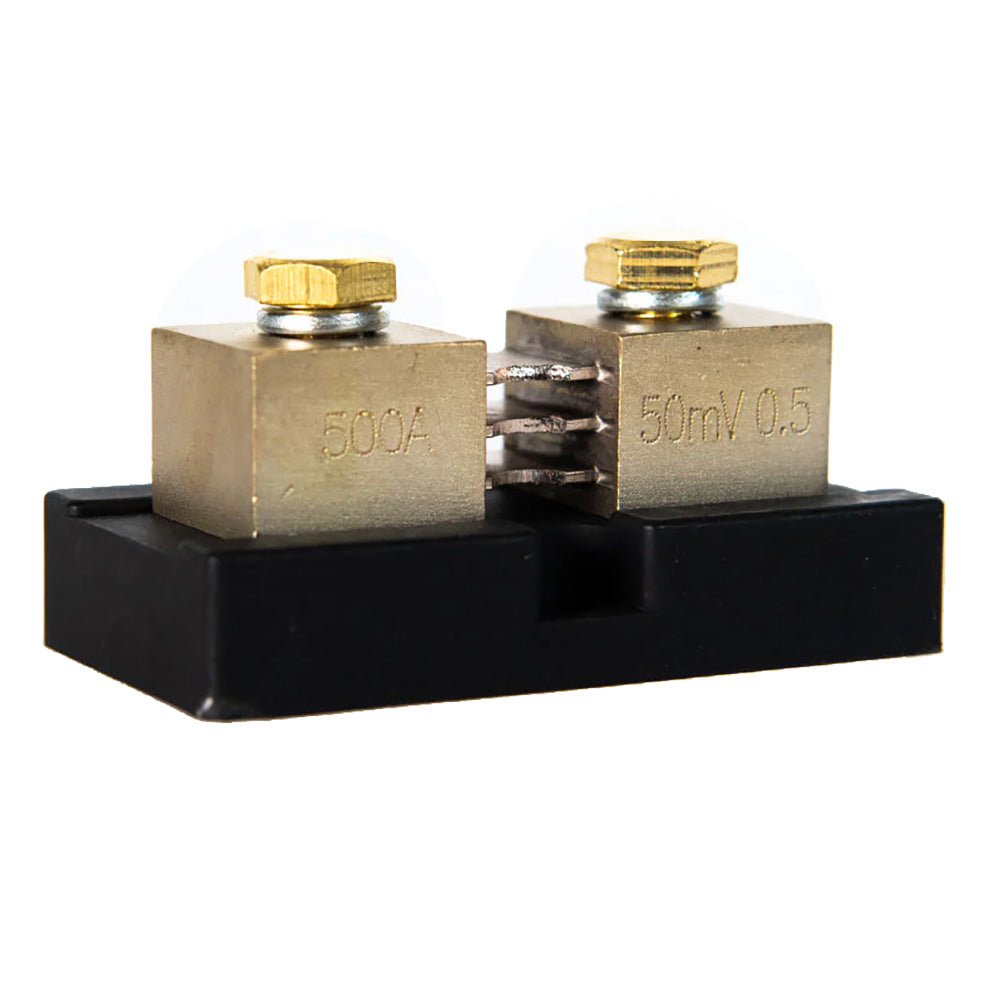 ARCO Marine 500A/50mV shunt for meters and monitoring, used in electrical measurement systems.