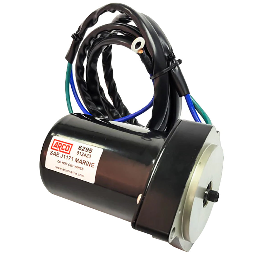 ARCO Marine original equipment tilt trim motor for Yamaha boats, 2007-2019, showing the metal casing and electrical connections.