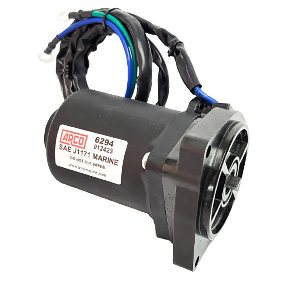ARCO Marine original equipment replacement tilt trim motor for Yamaha boats, 2014-2021, showing the compact motor unit.