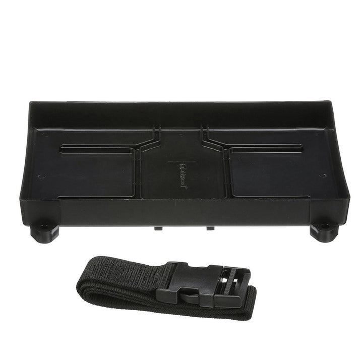 Attwood Marine Group 24 battery tray with straps, durable accessory for secure battery installation on boats.