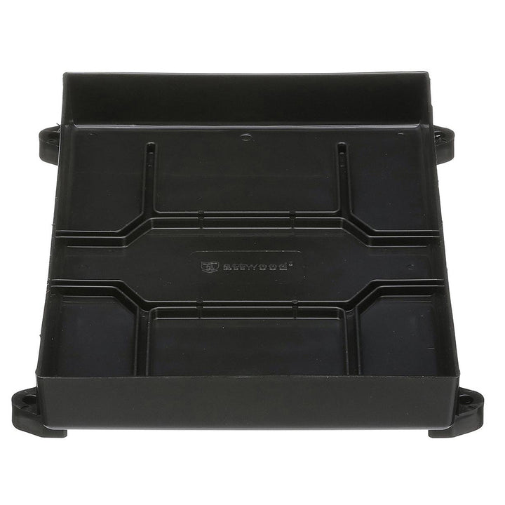 Attwood Marine Group 24 battery tray with straps for secure battery mounting in boats, durable plastic construction.
